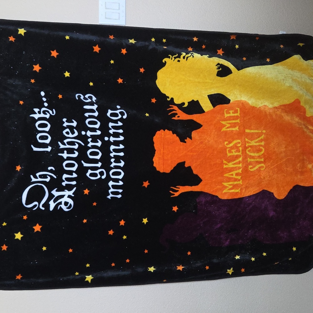 Black Halloween Blanket with Witch Silhouettes